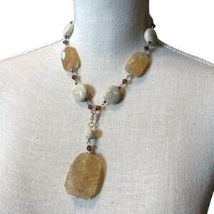 Premier Designs "Sand Dune" quartz and stone necklace